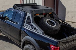 Ford F-150 Raptor Chase Rack - Addictive Desert Designs - HoneyBadger - Hammer Black with Satin Black panels - `17-`18